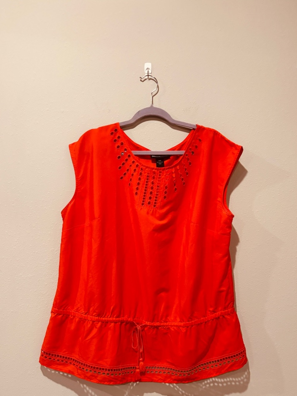 Lane Bryant Red Blouse Size 18/20 Summer Crochet Boho Casual Office Trendy Work
